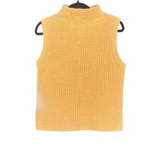 Women's Vintage Cotton Sweater Tank Mock Neck Light Orange Tangerine Size Med